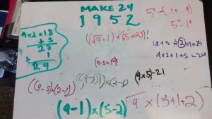 Solutions to making 24 using 1, 9, 5, 2