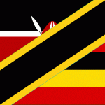 The combined flags of Kenya, Uganda, and Tanzania